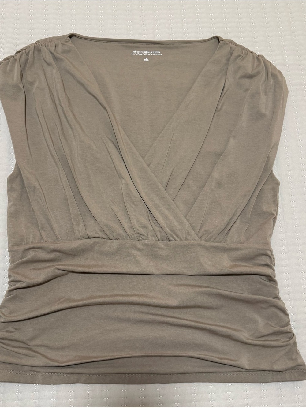 Abercrombie & Fitch Taupe Ruched Wrap-Front Camisole